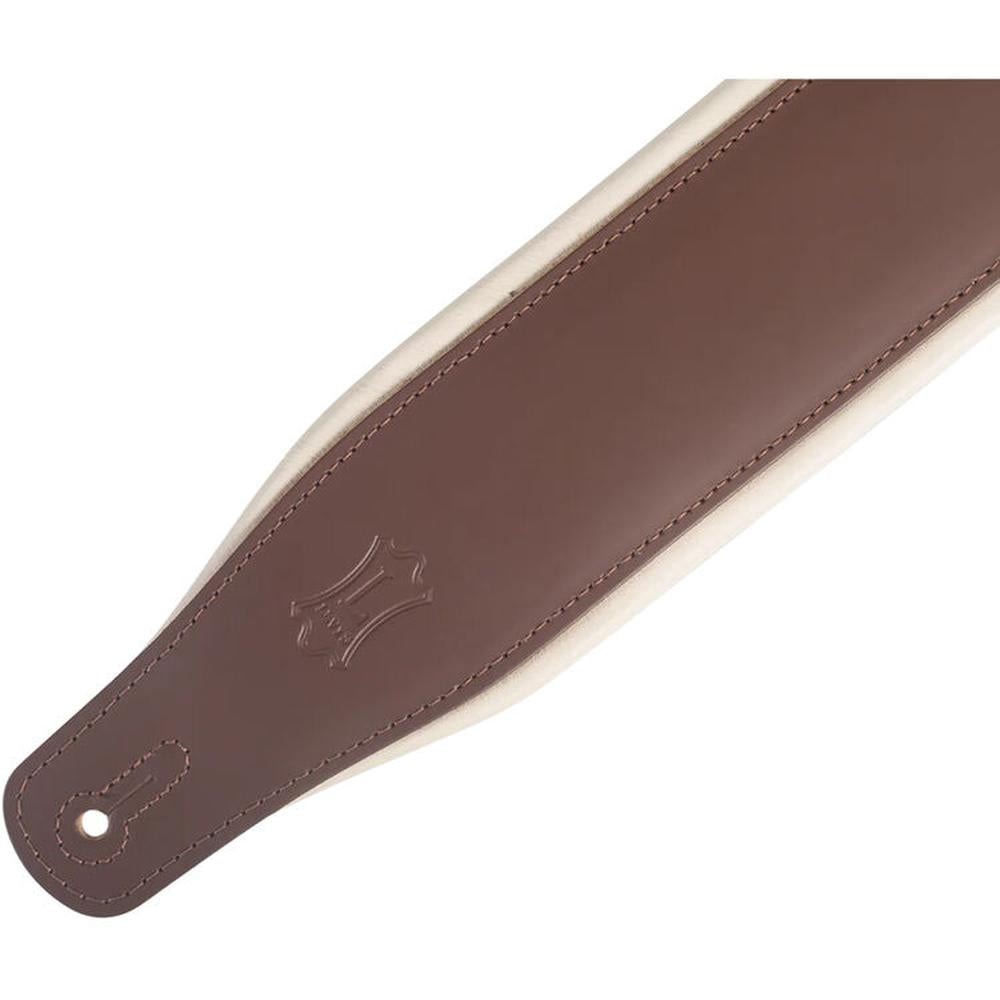 Levy's M26PD-BRN_CRM Top Grain Leather Guitar Strap - Brown and Cream