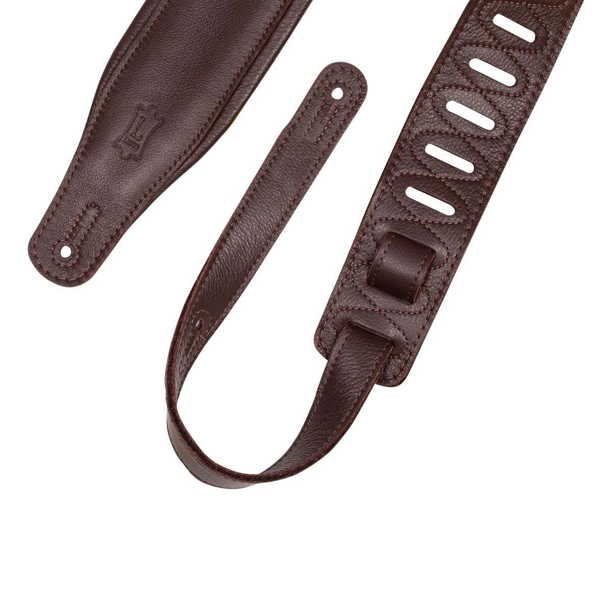Levy Staple Series Leather Guitar Strap in Dark Brown