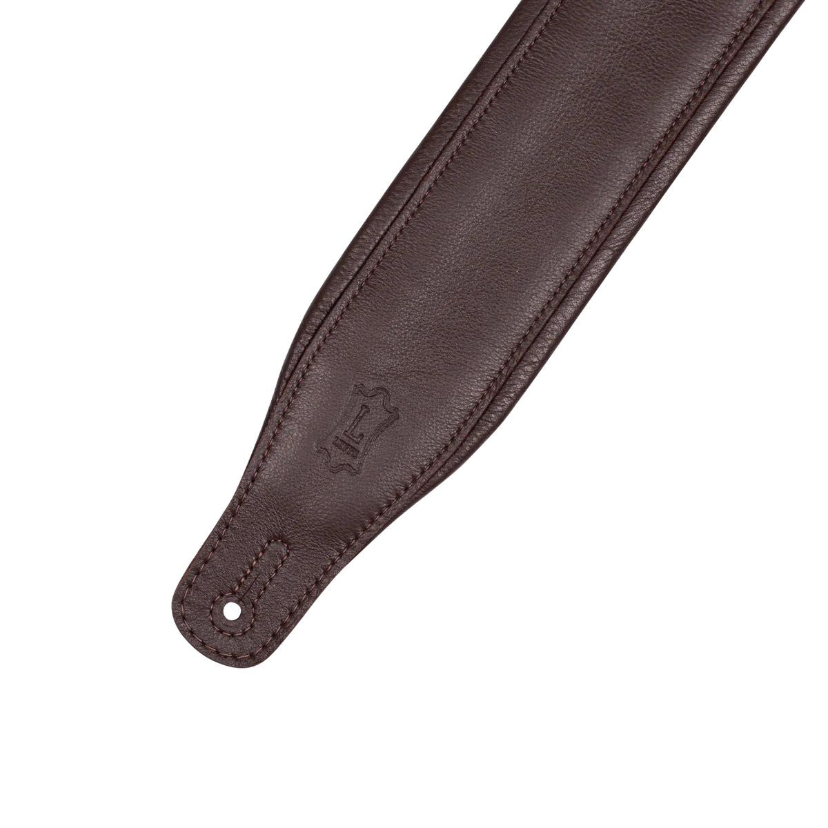 Levy Staple Series Leather Guitar Strap in Dark Brown