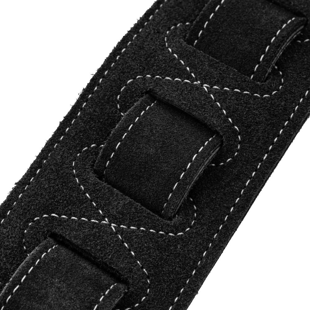 Levy Sunbird Series Leather Guitar Strap Sun and Moon Pattern in Black