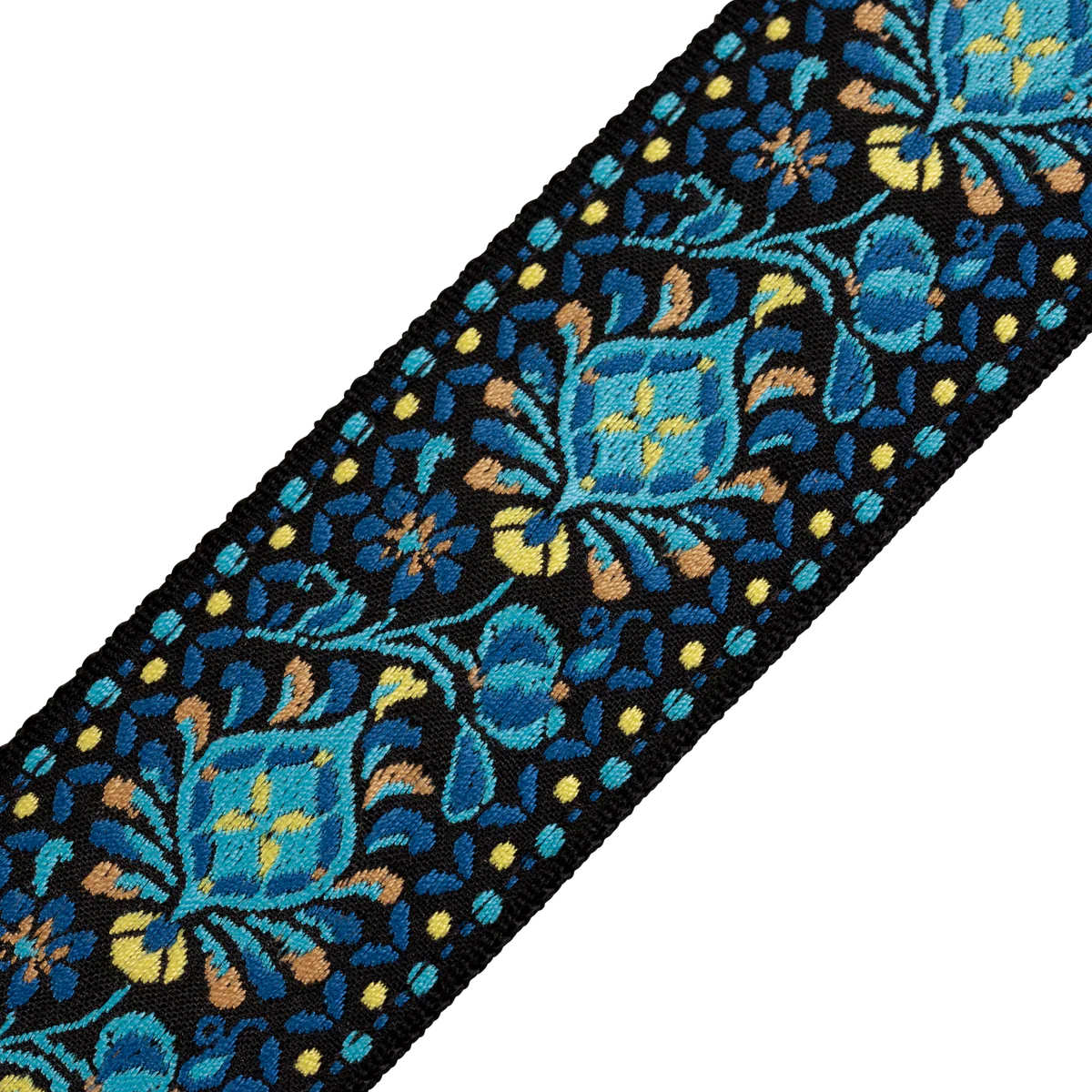 Levy's M8HT Jacquard Weave '60s Hootenanny Guitar Strap - Blue and Yellow Floral
