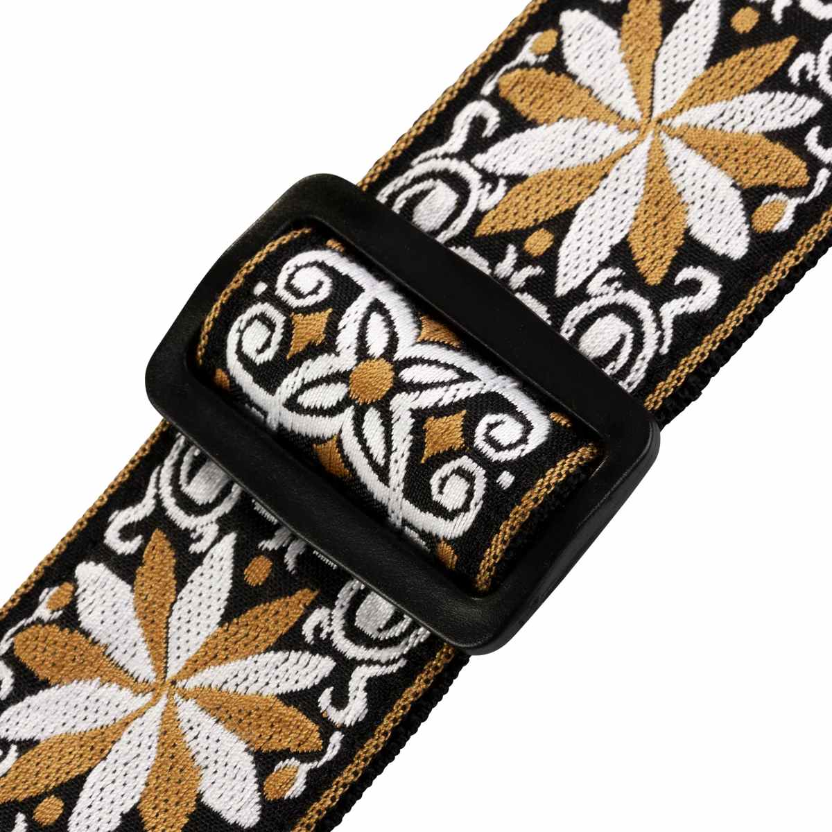 Levy's M8HT Jacquard Weave '60s Hootenanny Guitar Strap - Yellow and White Floral