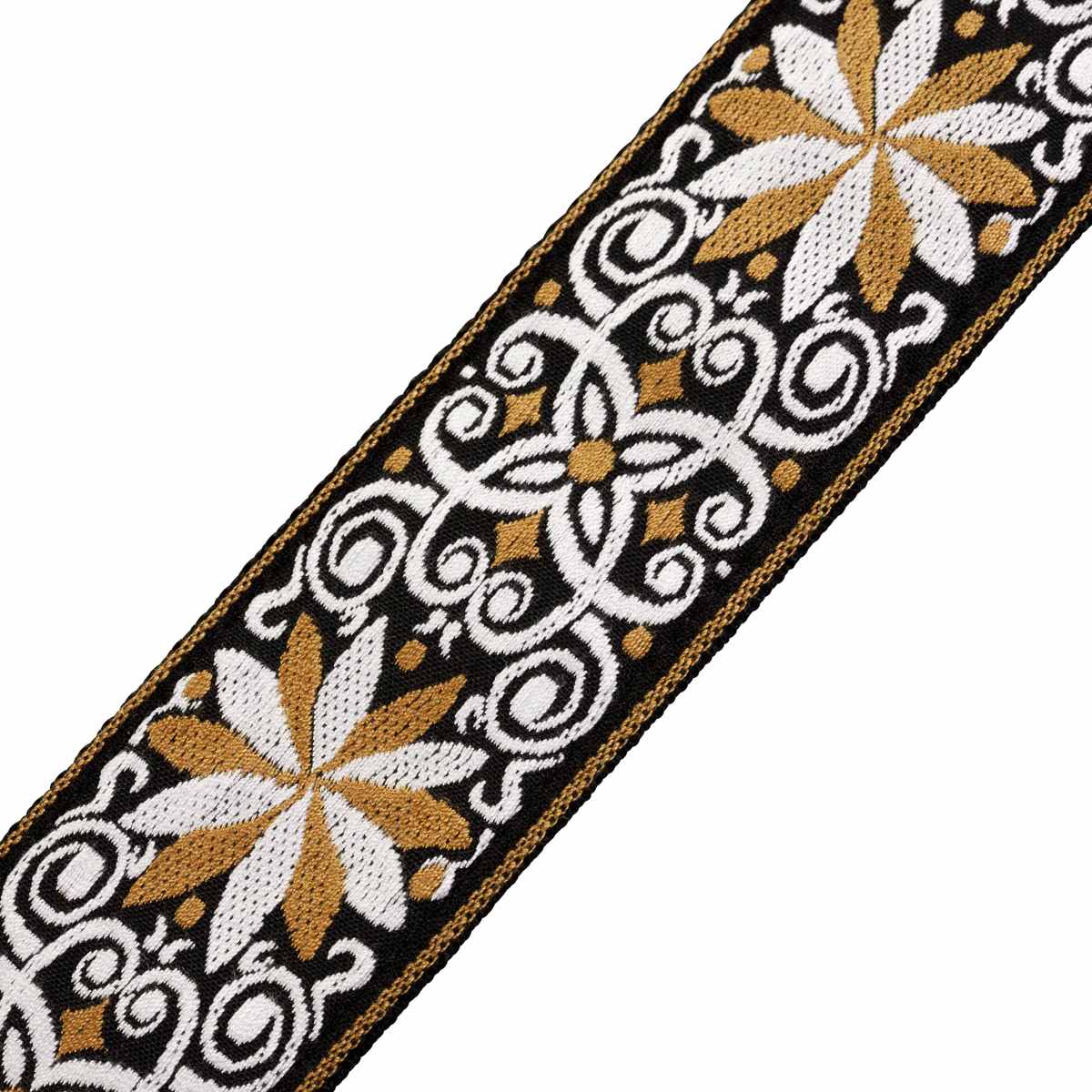 Levy's M8HT Jacquard Weave '60s Hootenanny Guitar Strap - Yellow and White Floral