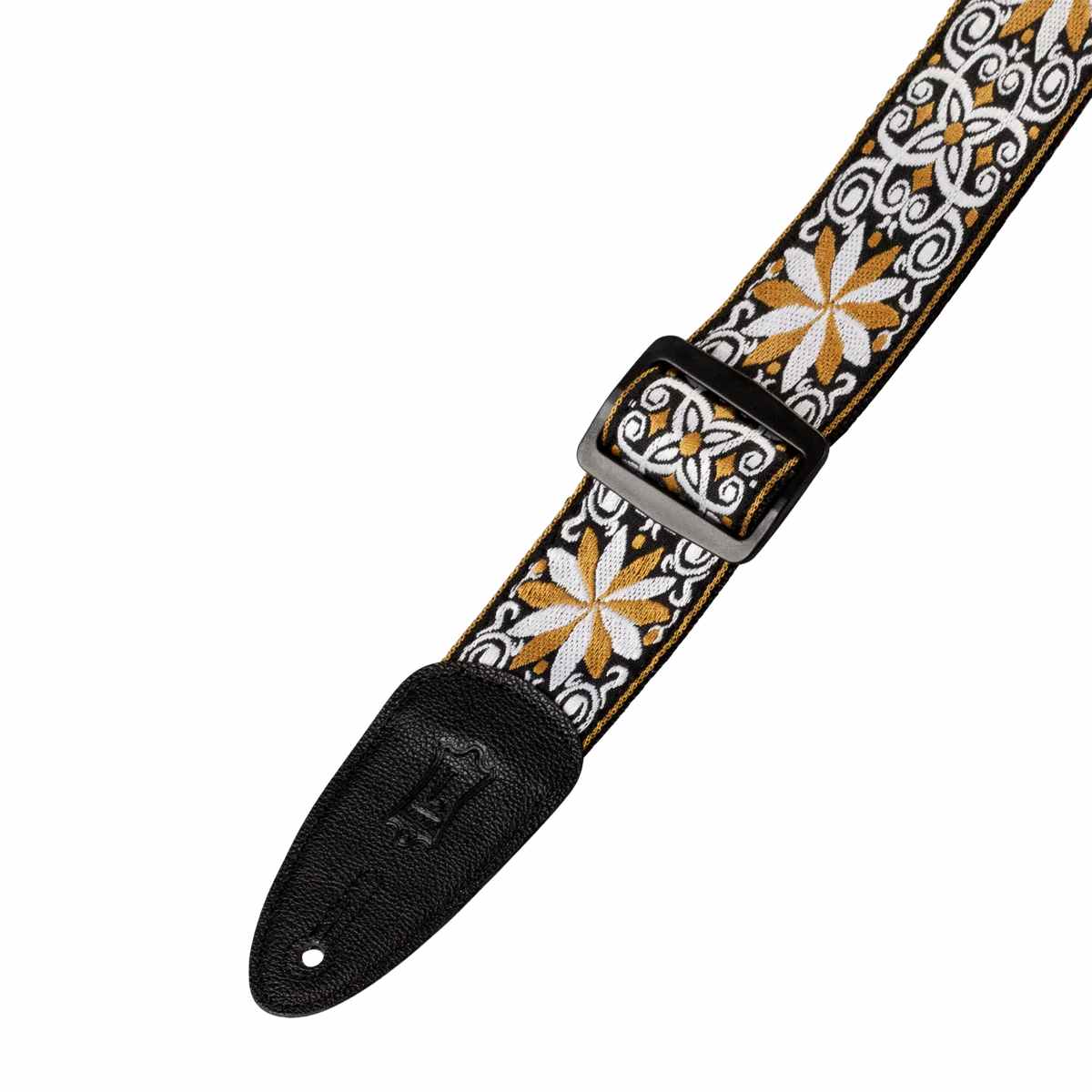 Levy's M8HT Jacquard Weave '60s Hootenanny Guitar Strap - Yellow and White Floral