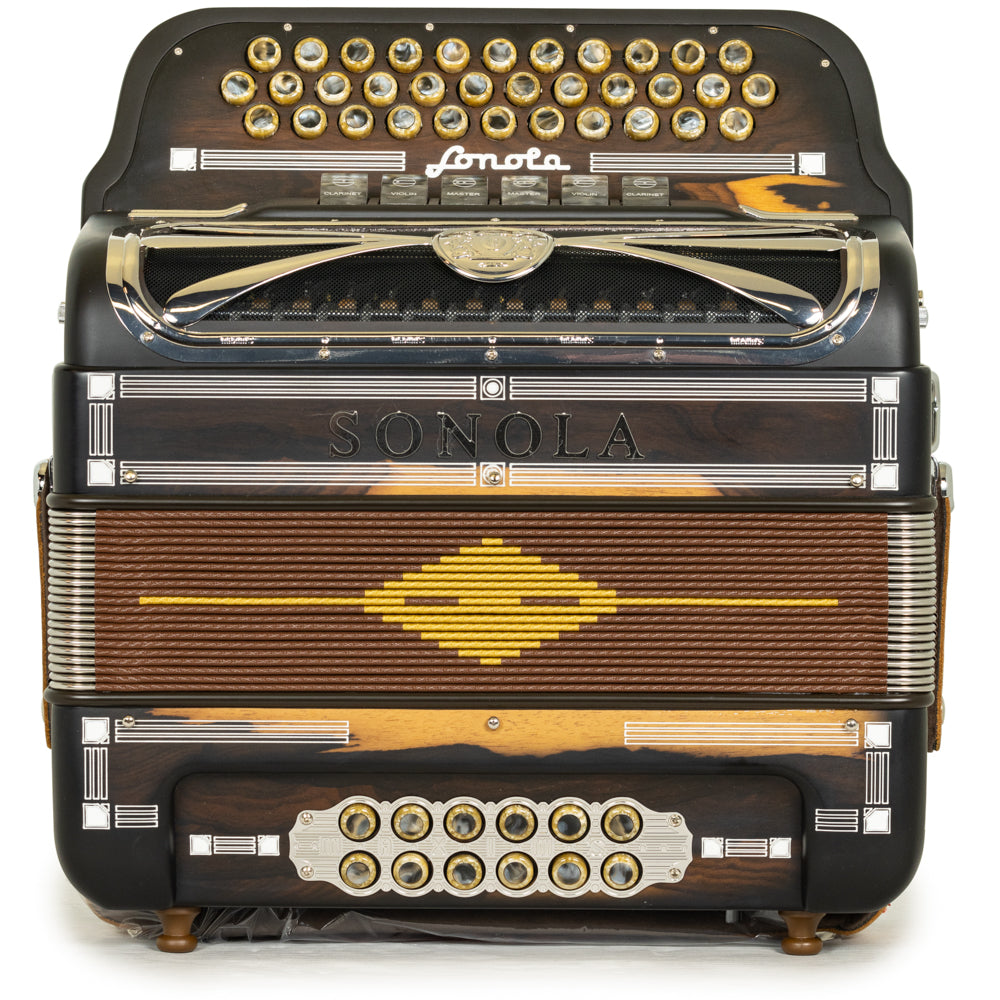 Sonola Mustang III Accordion 6 Switch FBE-EAD Matte Dark Wood with White