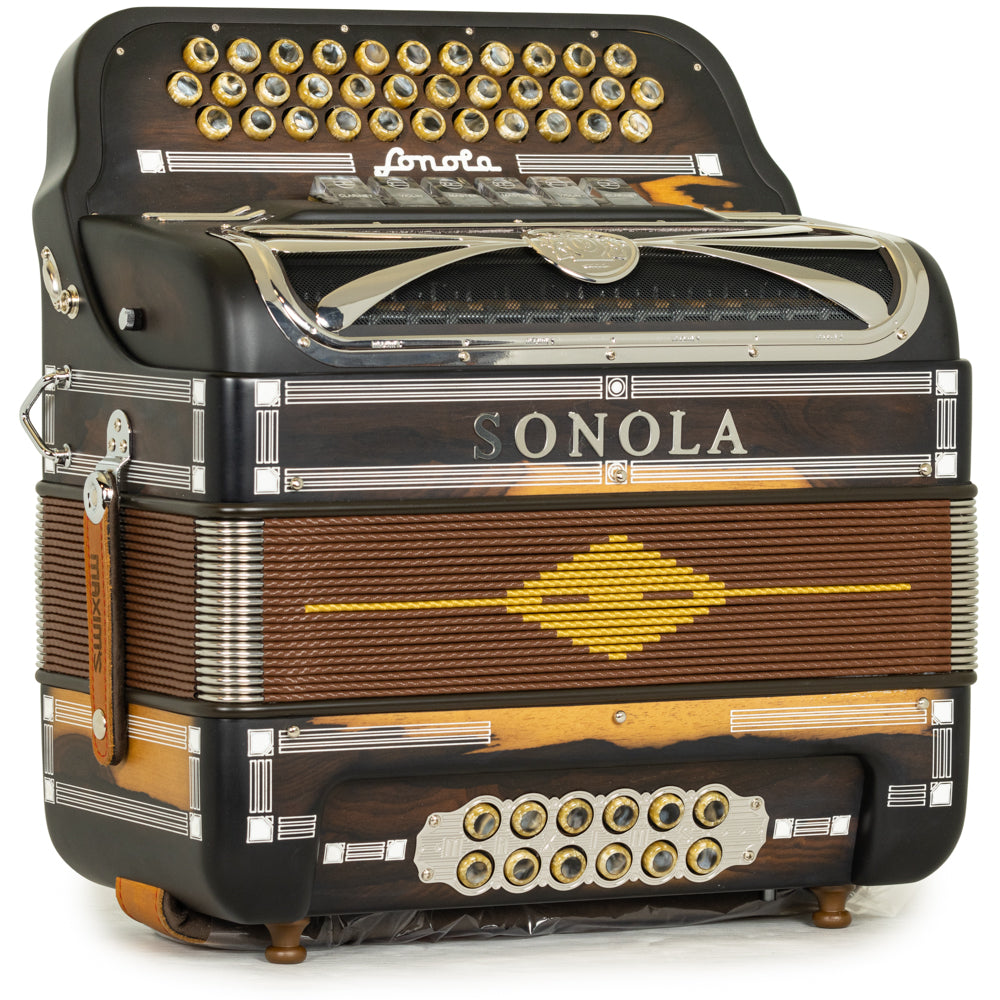 Sonola Mustang III Accordion 6 Switch FBE-EAD Matte Dark Wood with White