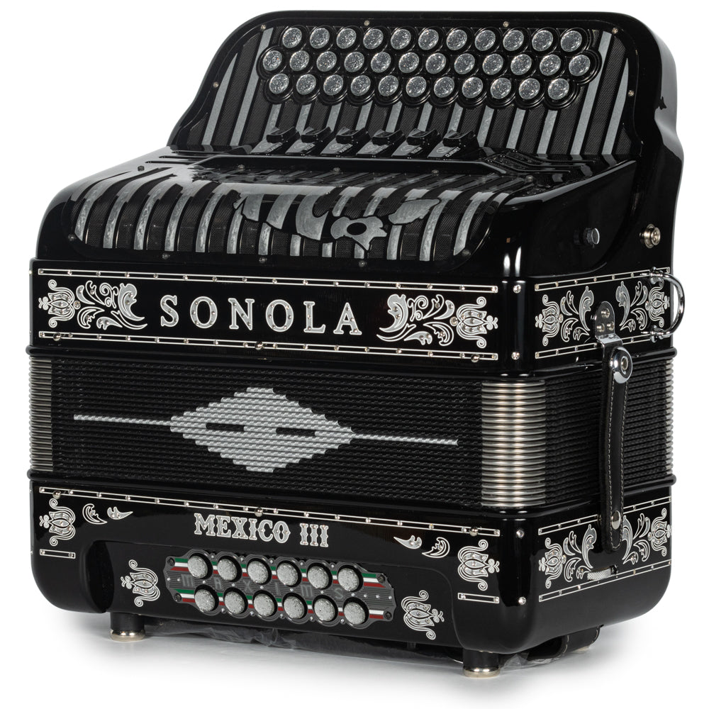 Sonola Mexico III Ultra 6 Switch FBE-EAD Accordion Black with Silver