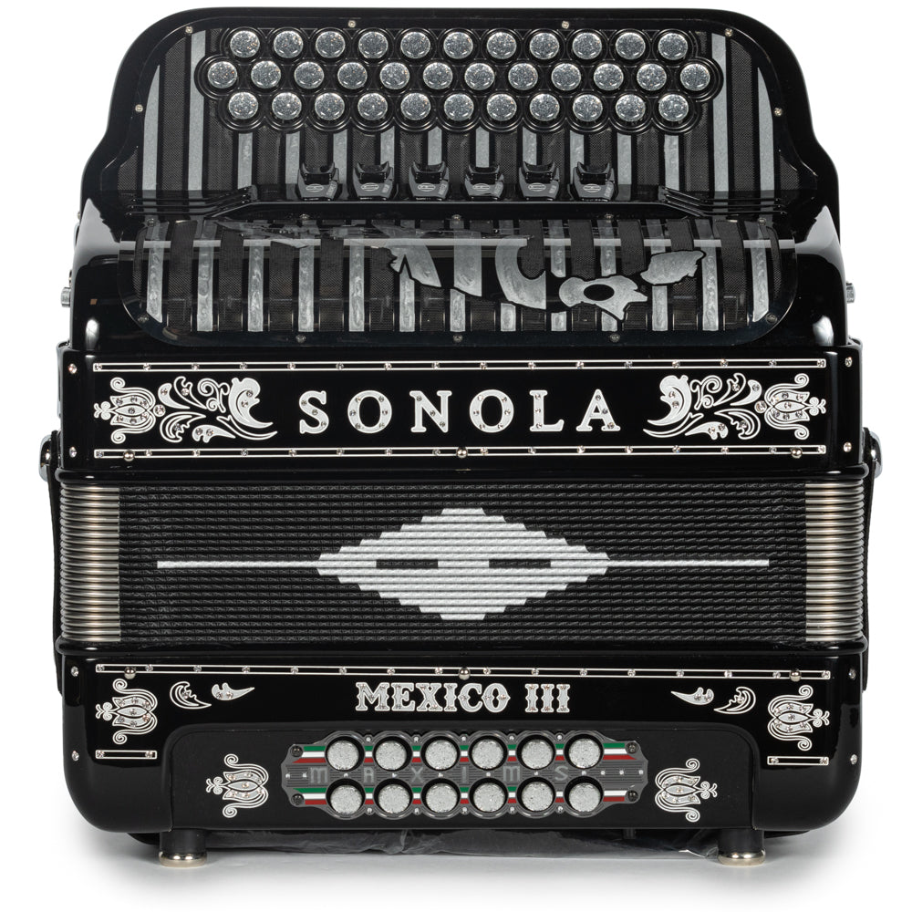 Sonola Mexico III Ultra 6 Switch FBE-EAD Accordion Black with Silver