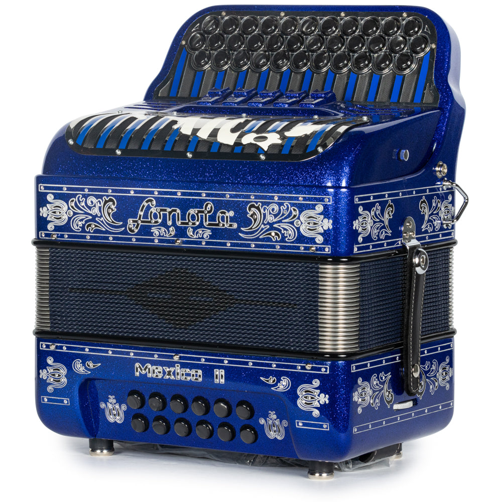 Sonola Mexico II Ultra Compact 5 Switch EAD Accordion Blue Glitter with White
