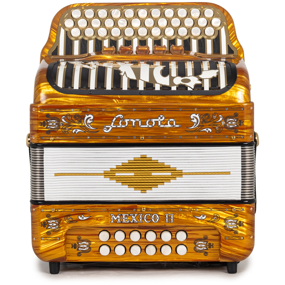 Sonola Mexico II Ultra Compact 5 Switch GCF Accordion Gold Wood with White
