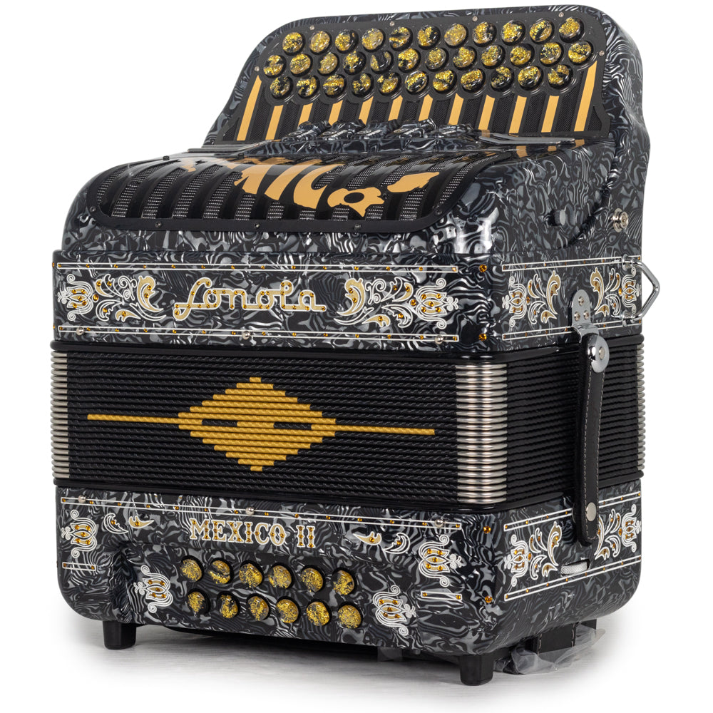 Sonola Mexico II Ultra Compact 5 Switch EAD Accordion Black and Grey with Gold