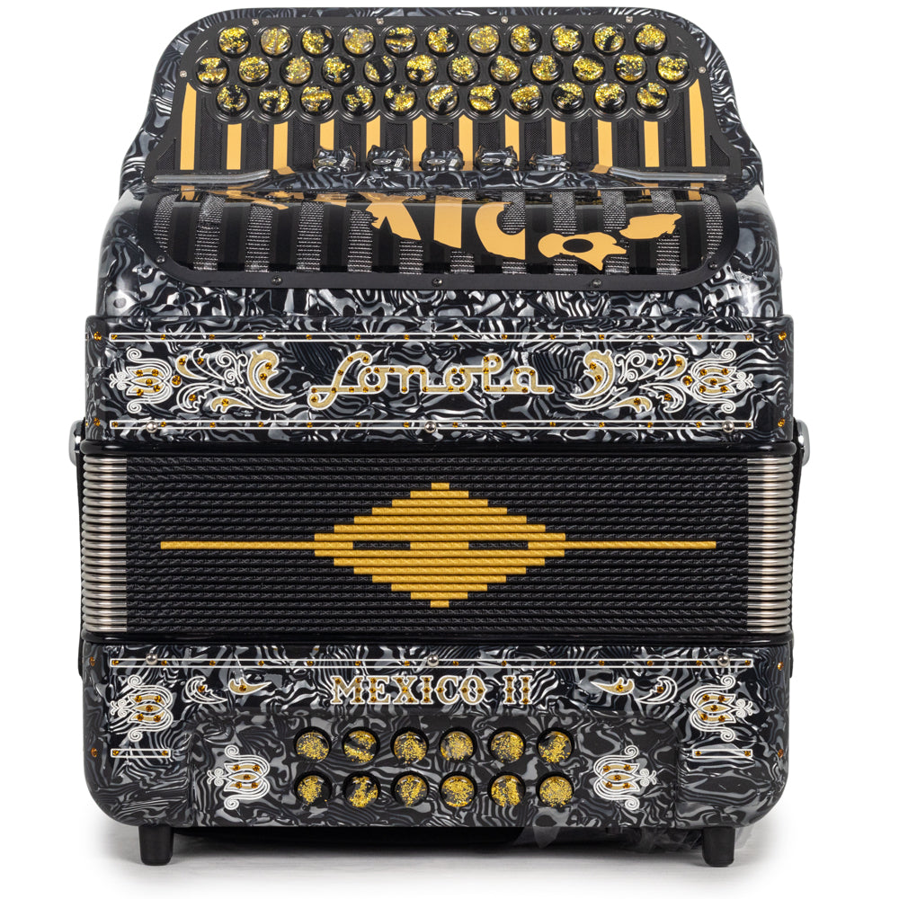 Sonola Mexico II Ultra Compact 5 Switch EAD Accordion Black and Grey with Gold