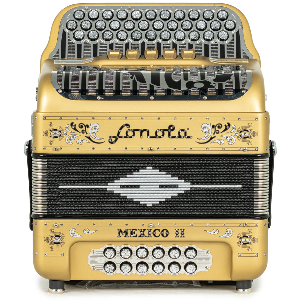 Sonola Mexico II Ultra Compact 5 Switch EAD Accordion Cartoon Gold Matte with Black