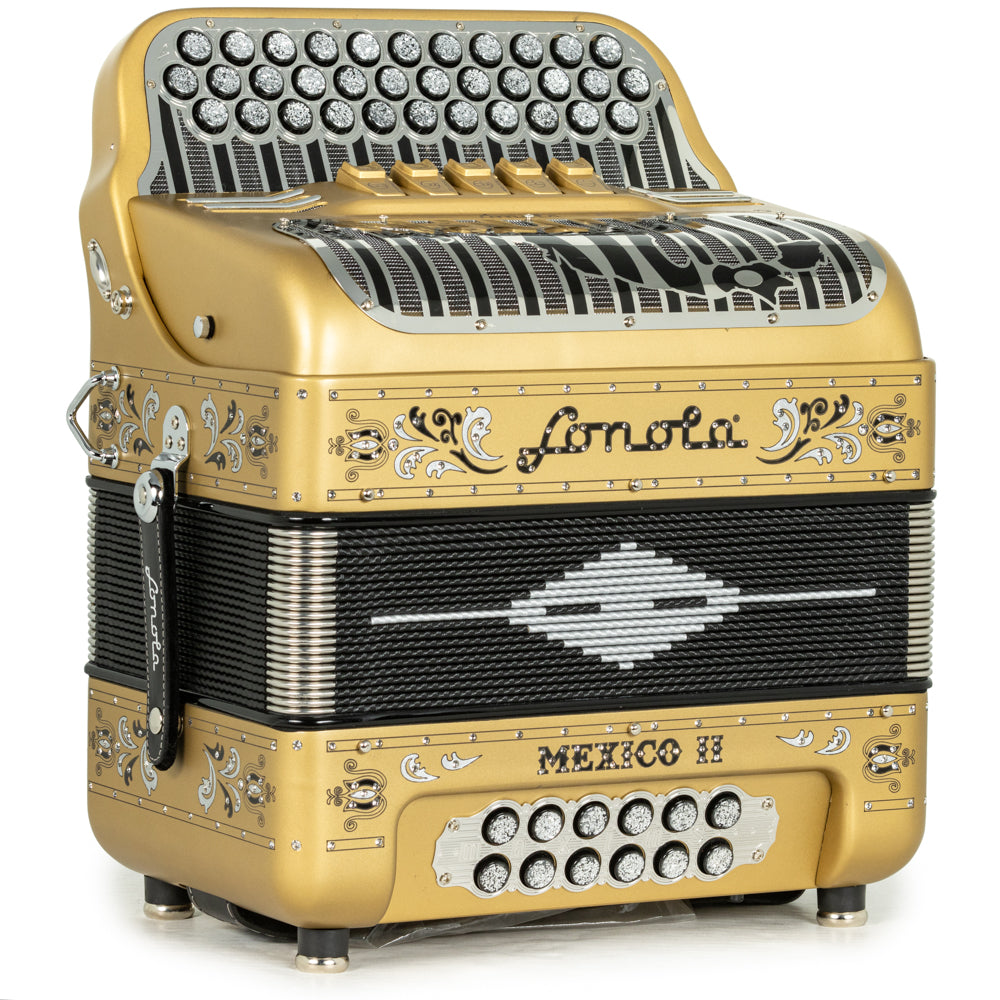 Sonola Mexico II Ultra Compact 5 Switch EAD Accordion Cartoon Gold Matte with Black