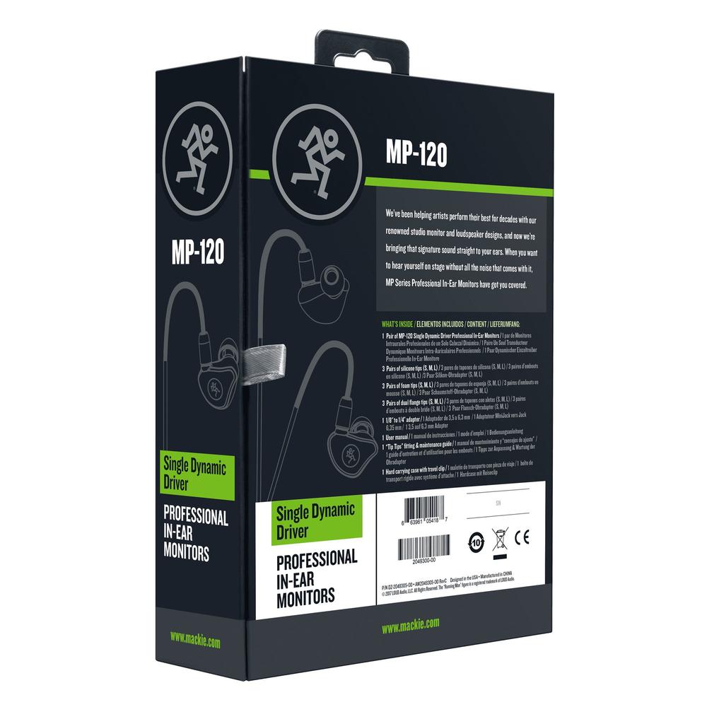 Mackie MP-120 Single Dynamic Driver Professional In-ear Monitors