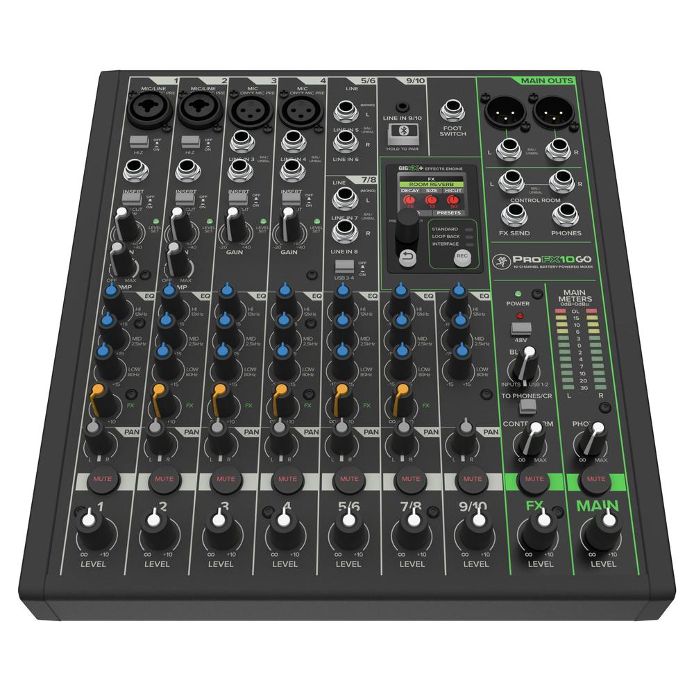 Mackie ProFX10 Go Battery-powered 10-channel Mixer with USB and Enhanced Effects