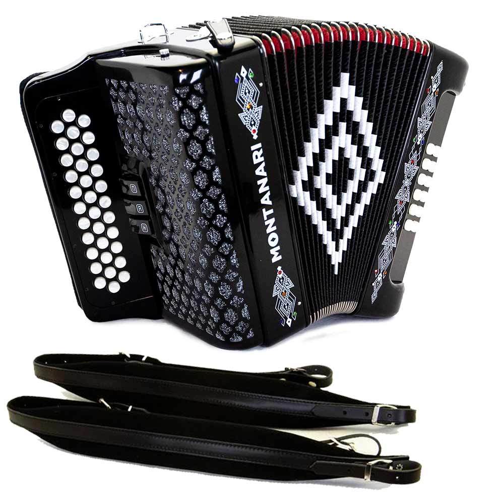 Montanari 3412 Accordion 3 Switch GCF Includes Cantabella Straps-bundle-Montanari- Hermes Music