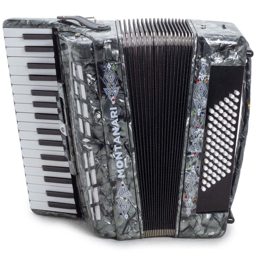 Montanari Piano Accordion 5 Switch 72 Bass 34 Keys Gray-accordion-Montanari- Hermes Music
