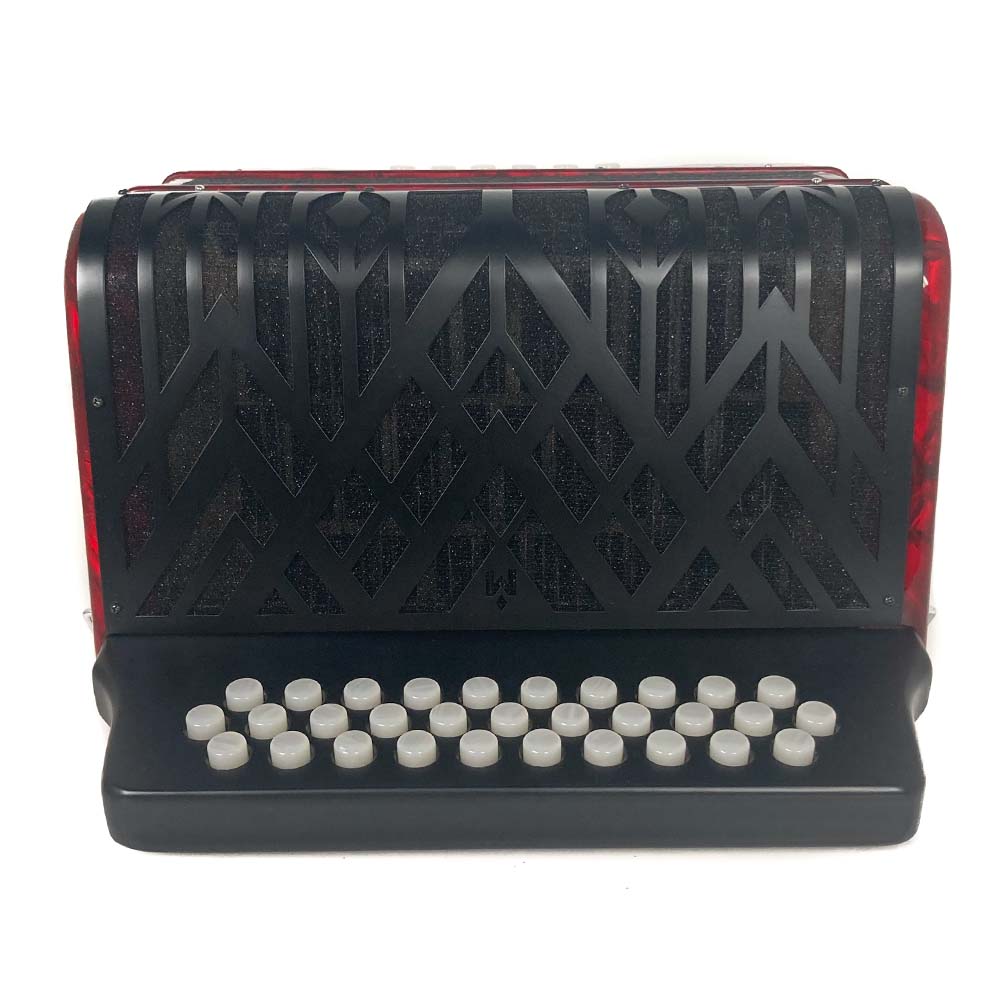 Montanari Vallenato Accordion No Switch GCF Red-accordion-Montanari- Hermes Music