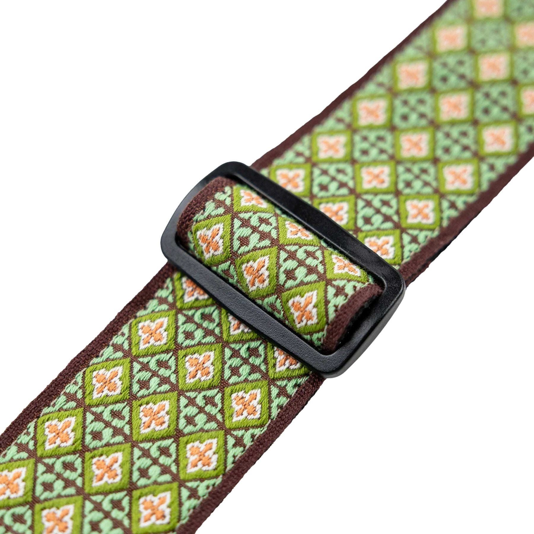 Levy Original Hootenanny Series Jacquard Weave Guitar Strap in Green Mosaic