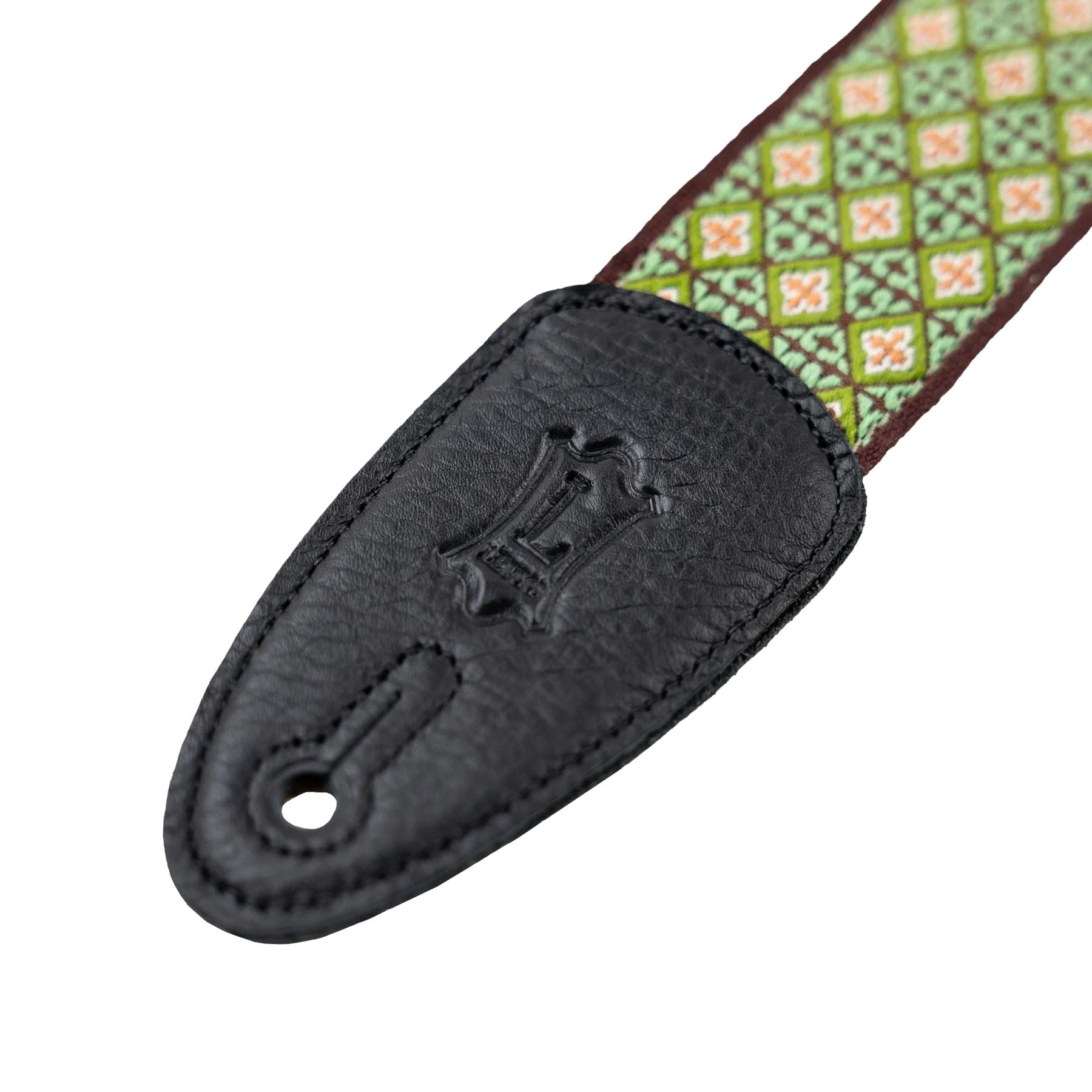 Levy Original Hootenanny Series Jacquard Weave Guitar Strap in Green Mosaic
