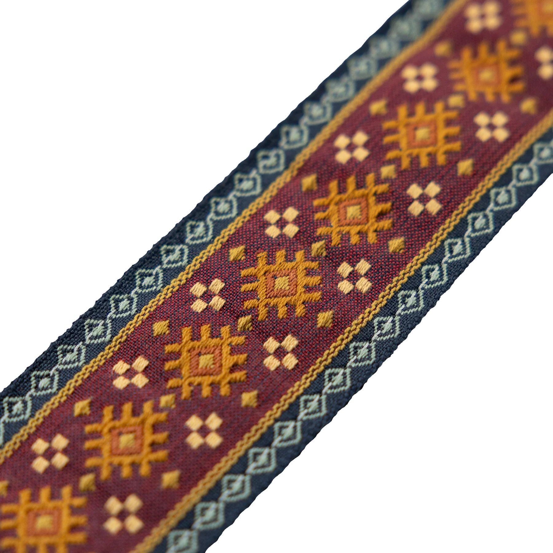 Levy Original Hootenanny Series Jacquard Weave Guitar Strap in Red Aztec
