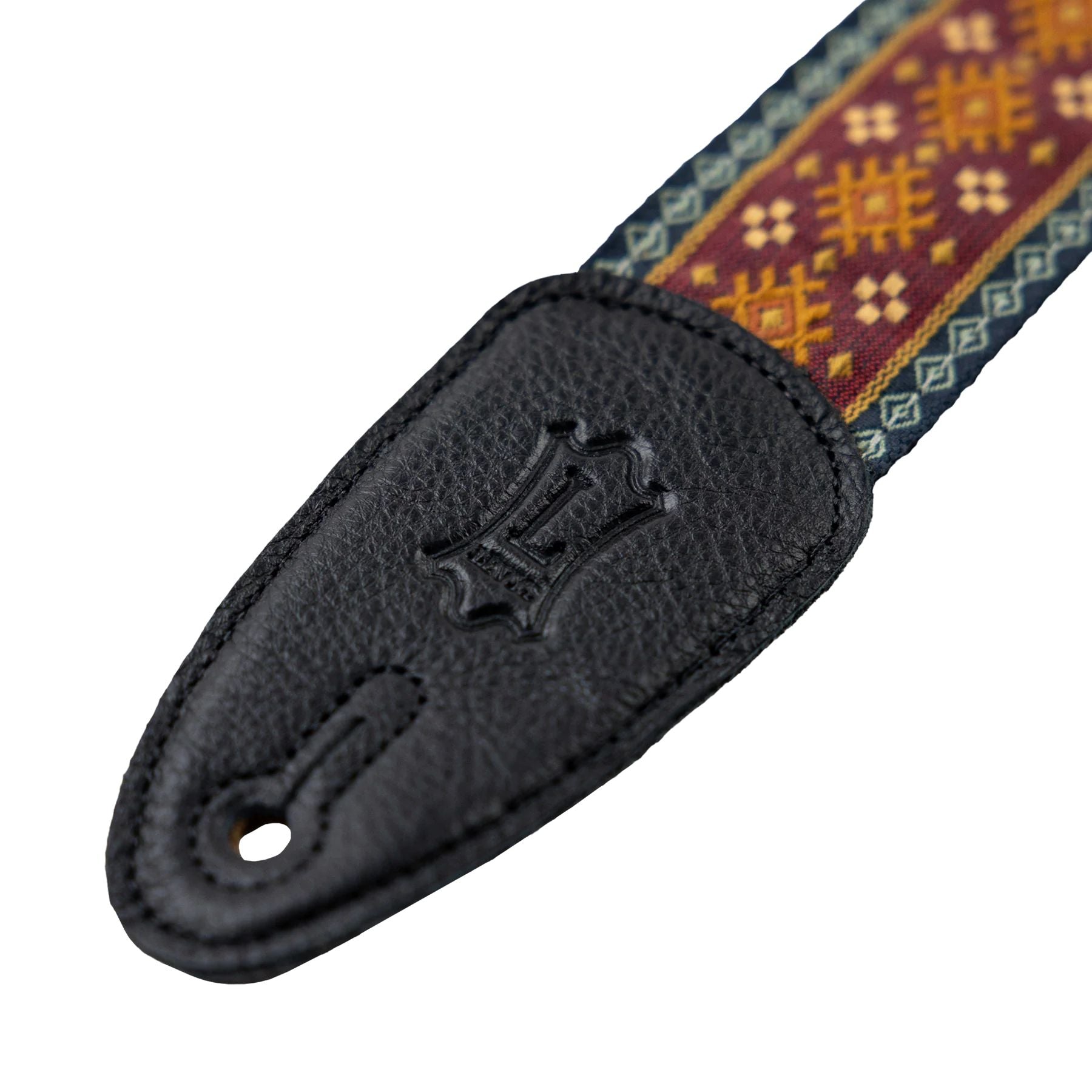 Levy Original Hootenanny Series Jacquard Weave Guitar Strap in Red Aztec