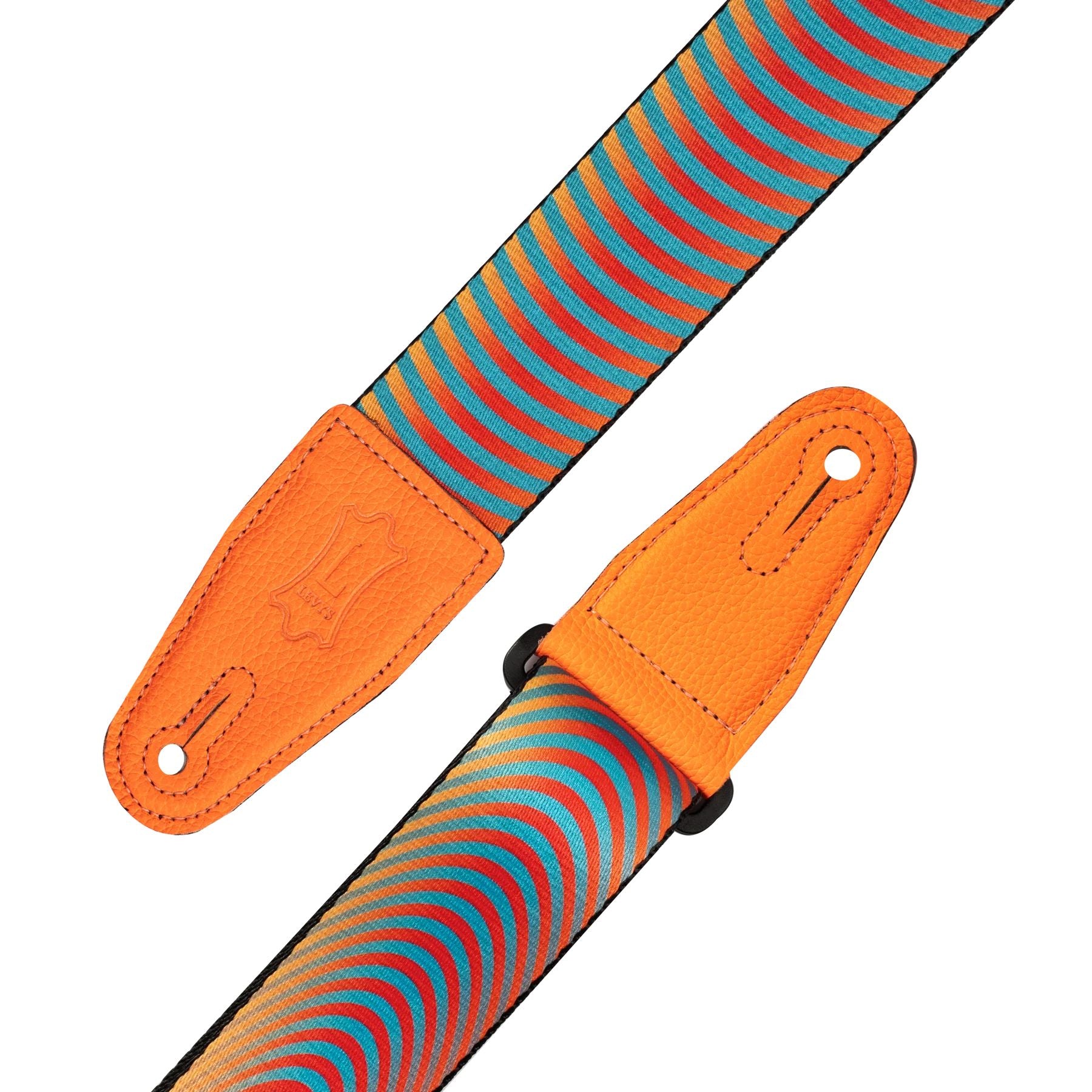 Levy Optical Illusion Series Poly Guitar Strap in Orange Sonic Boom