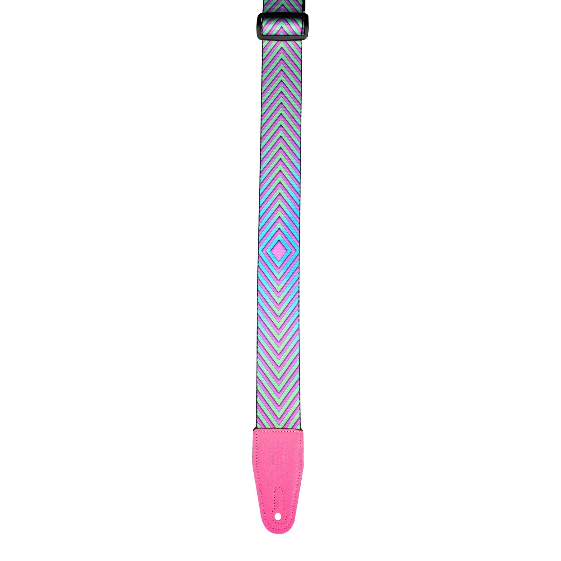 Levy Optical Illusion Series Poly Guitar Strap in Hot Pink Distortion