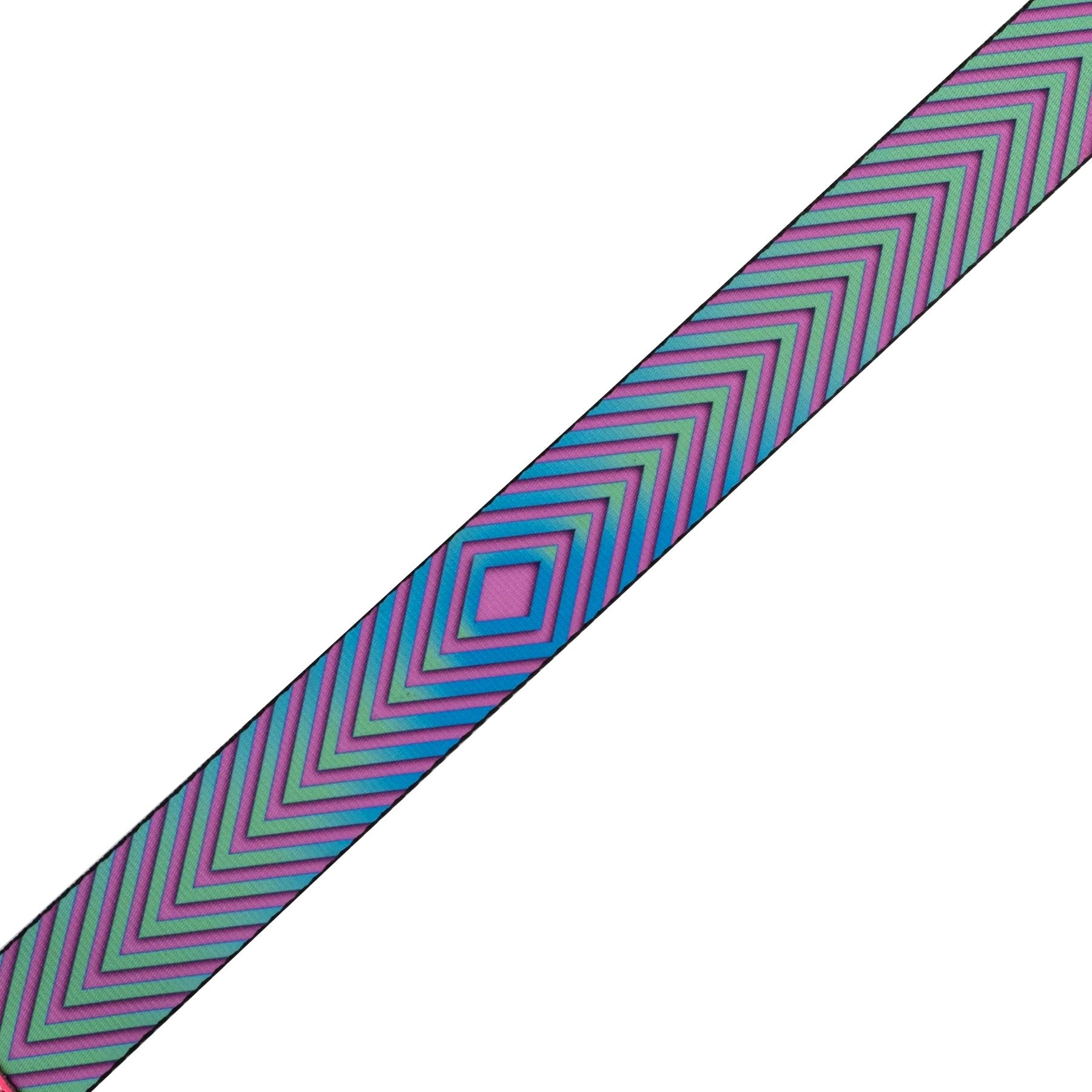 Levy Optical Illusion Series Poly Guitar Strap in Hot Pink Distortion