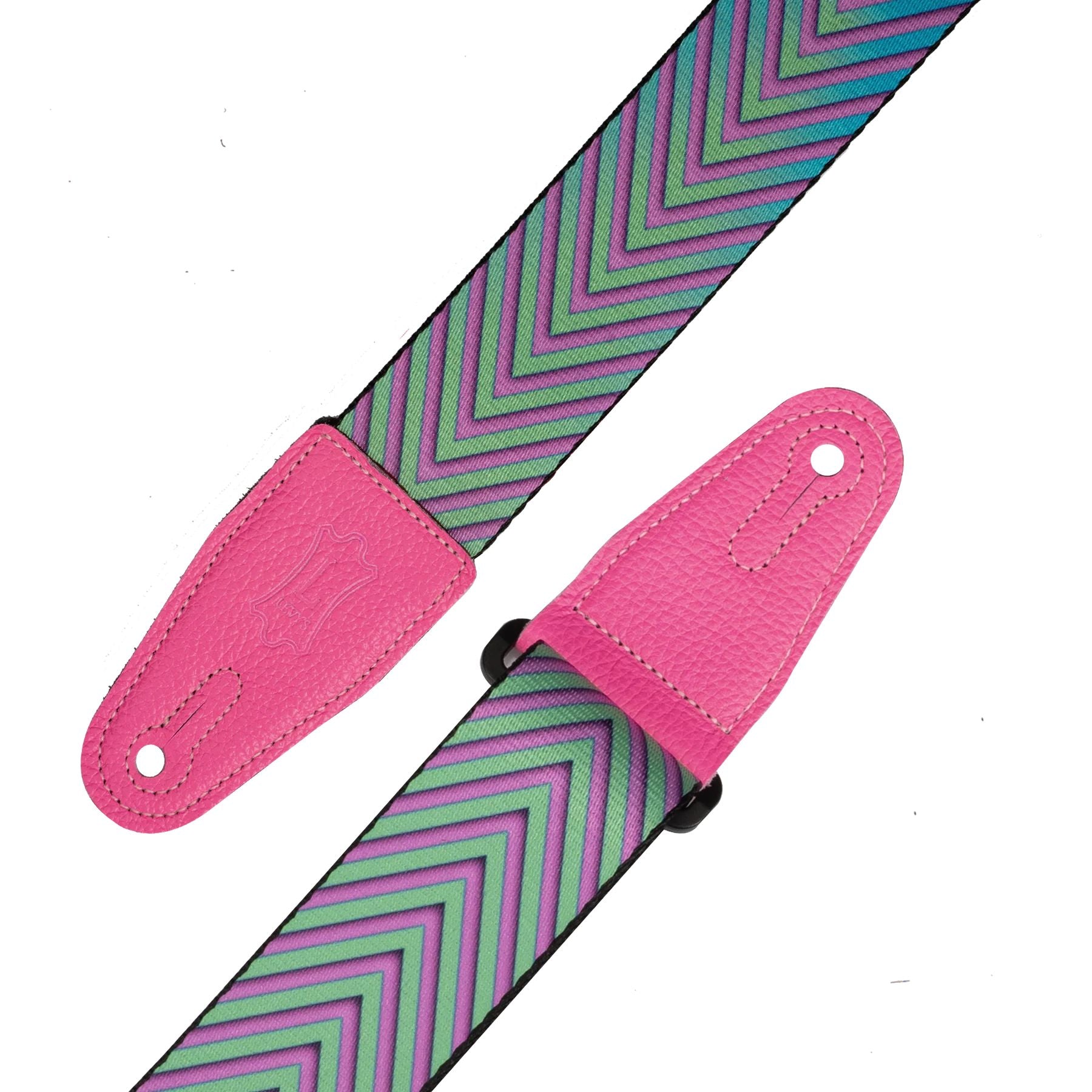 Levy Optical Illusion Series Poly Guitar Strap in Hot Pink Distortion