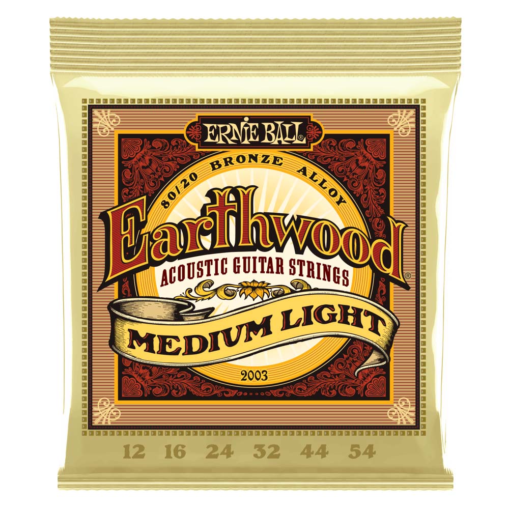 Ernie Ball Medium Light Earthwood 80/20 Bronze Acoustic Guitar Strings 12-54 Gauge-accessories-Ernie Ball-Hermes Music