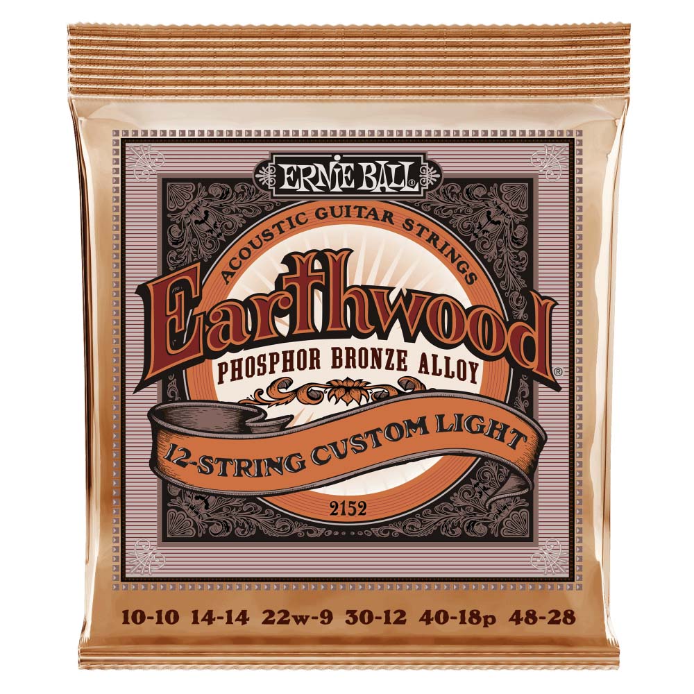 Ernie Ball Custom Light Earthwood Phosphor Bronze 12-String Acoustic Guitar Strings 10-48 Gauge-accessories-Ernie Ball-Hermes Music