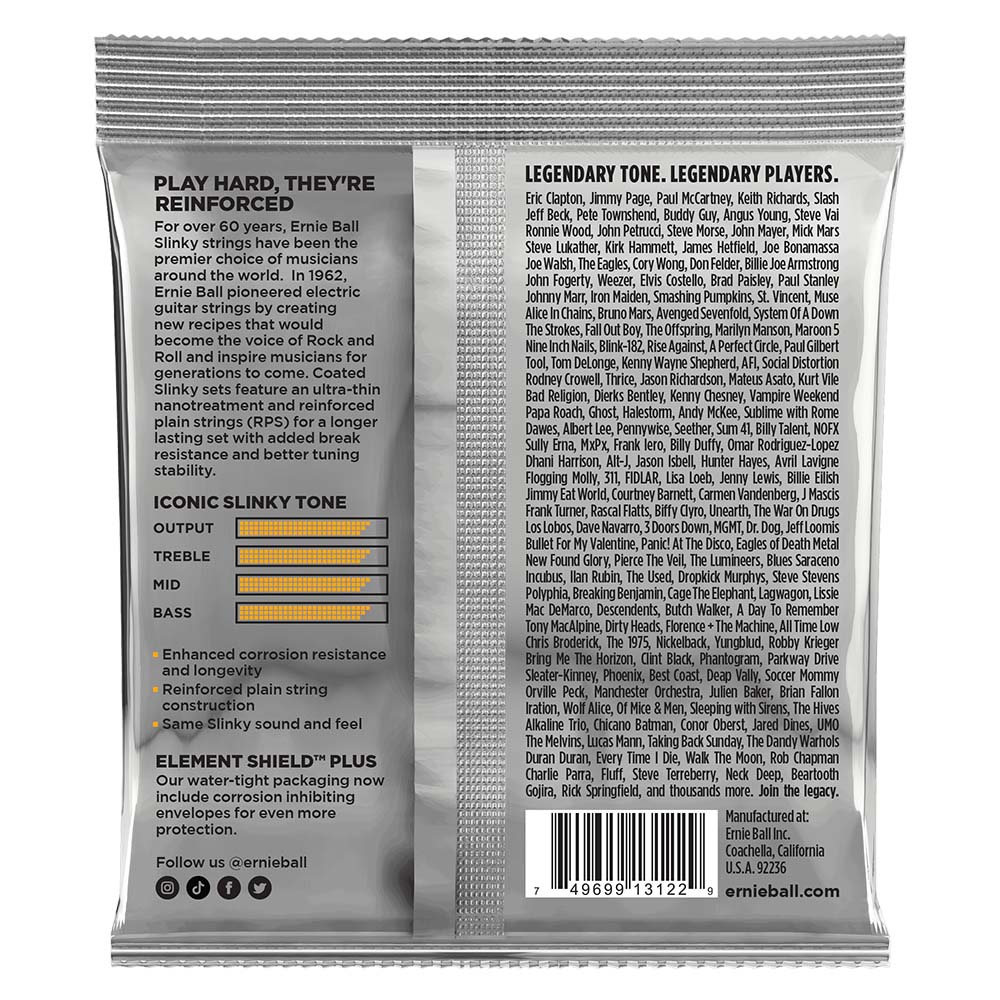Ernie Ball Hybrid Slinky Coated Titanium RPS Electric Guitar Strings 9-46 Gauge-accessories-Ernie Ball-Hermes Music