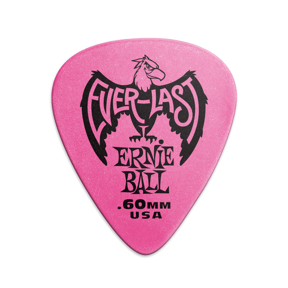Ernie Ball Everlast Picks - 0.60mm Pink - 12 Pack-accessories-Ernie Ball-Hermes Music