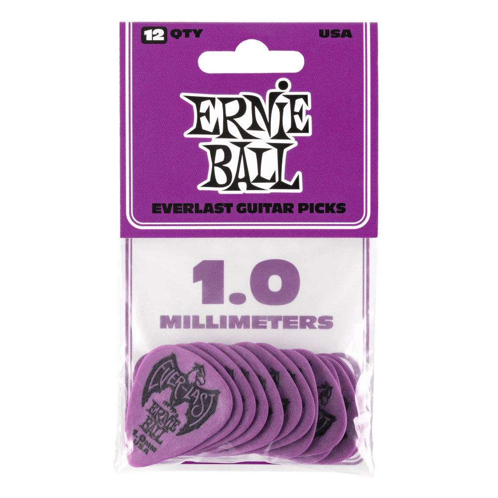 Ernie Ball Everlast Picks - 1.0mm Purple - 12 Pack-accessories-Ernie Ball-Hermes Music