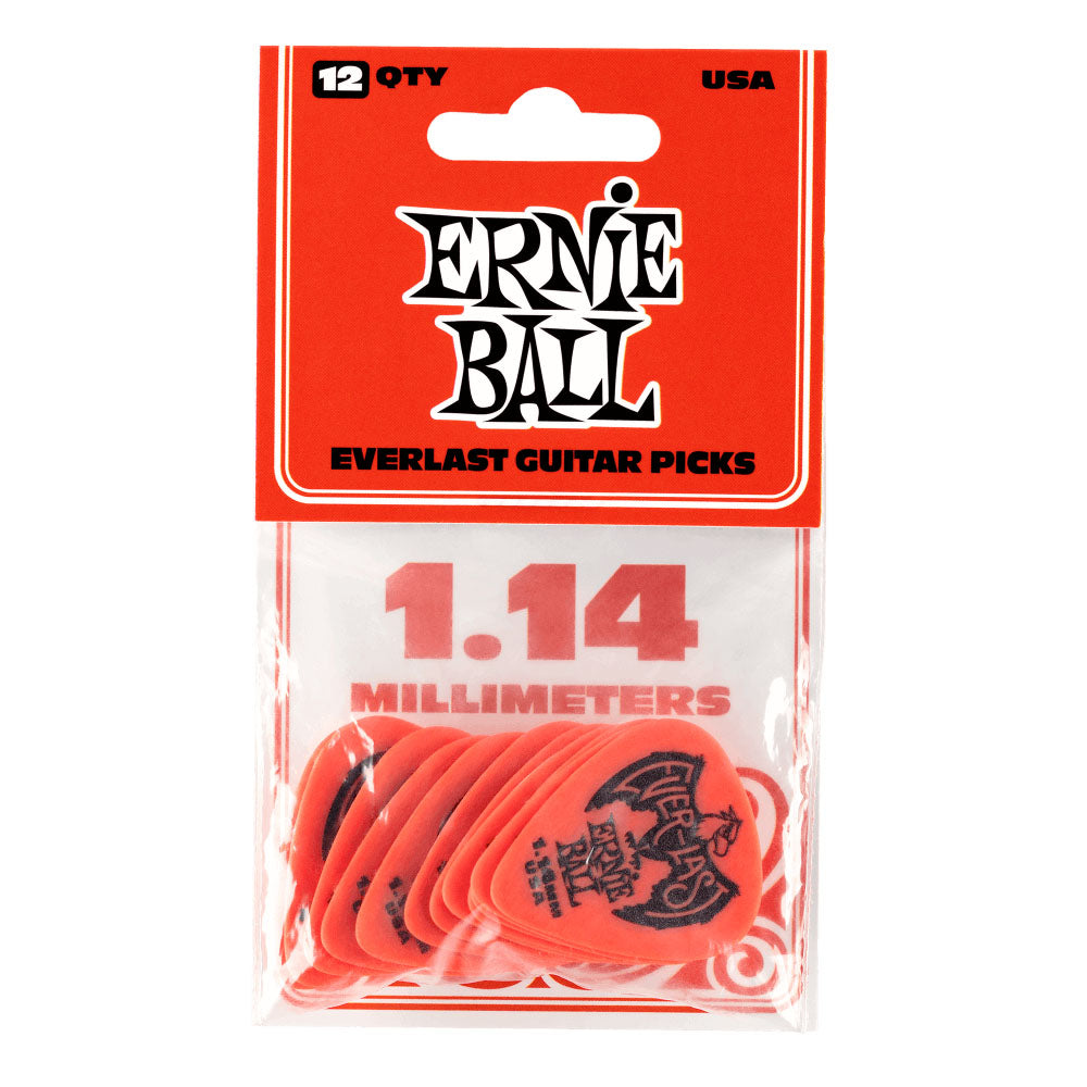 Ernie Ball Everlast Picks - 1.14mm Red - 12 Pack-accessories-Ernie Ball-Hermes Music
