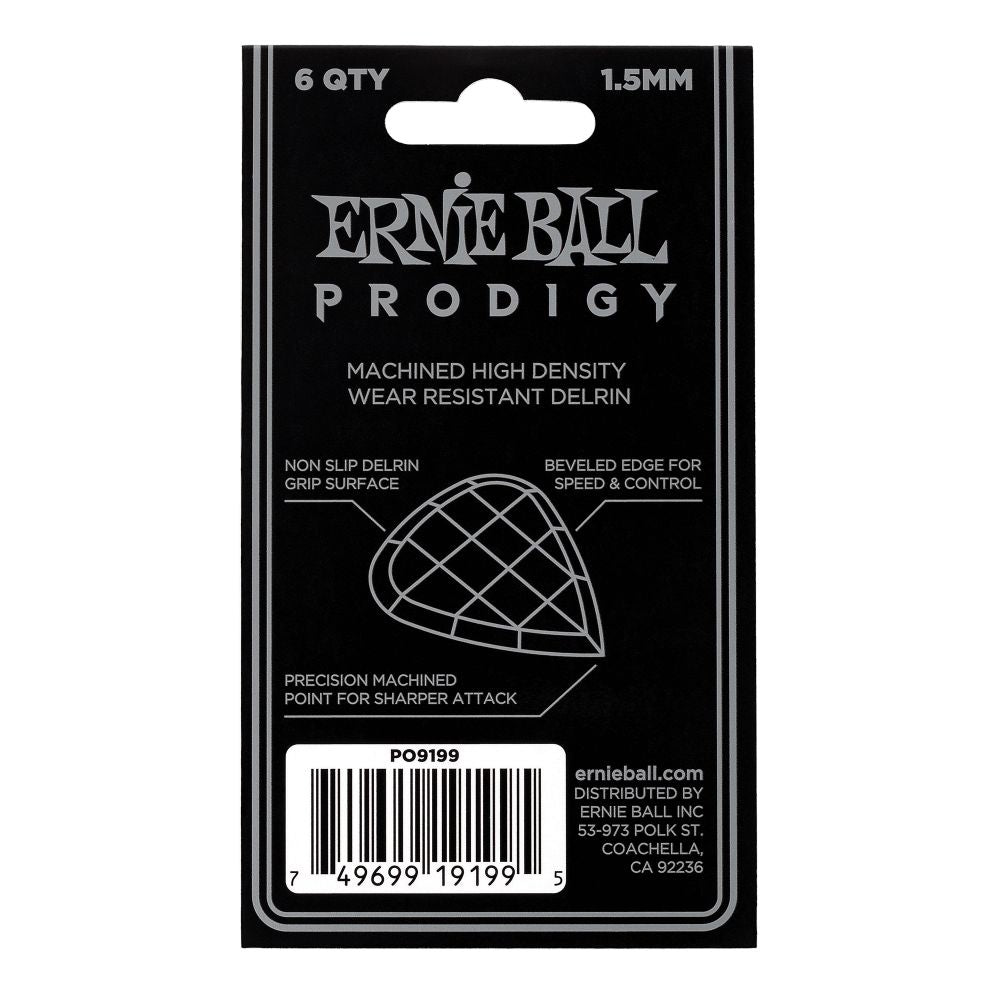 Ernie Ball Prodigy 1.5mm Standard Guitar Picks 6-Pack in Black