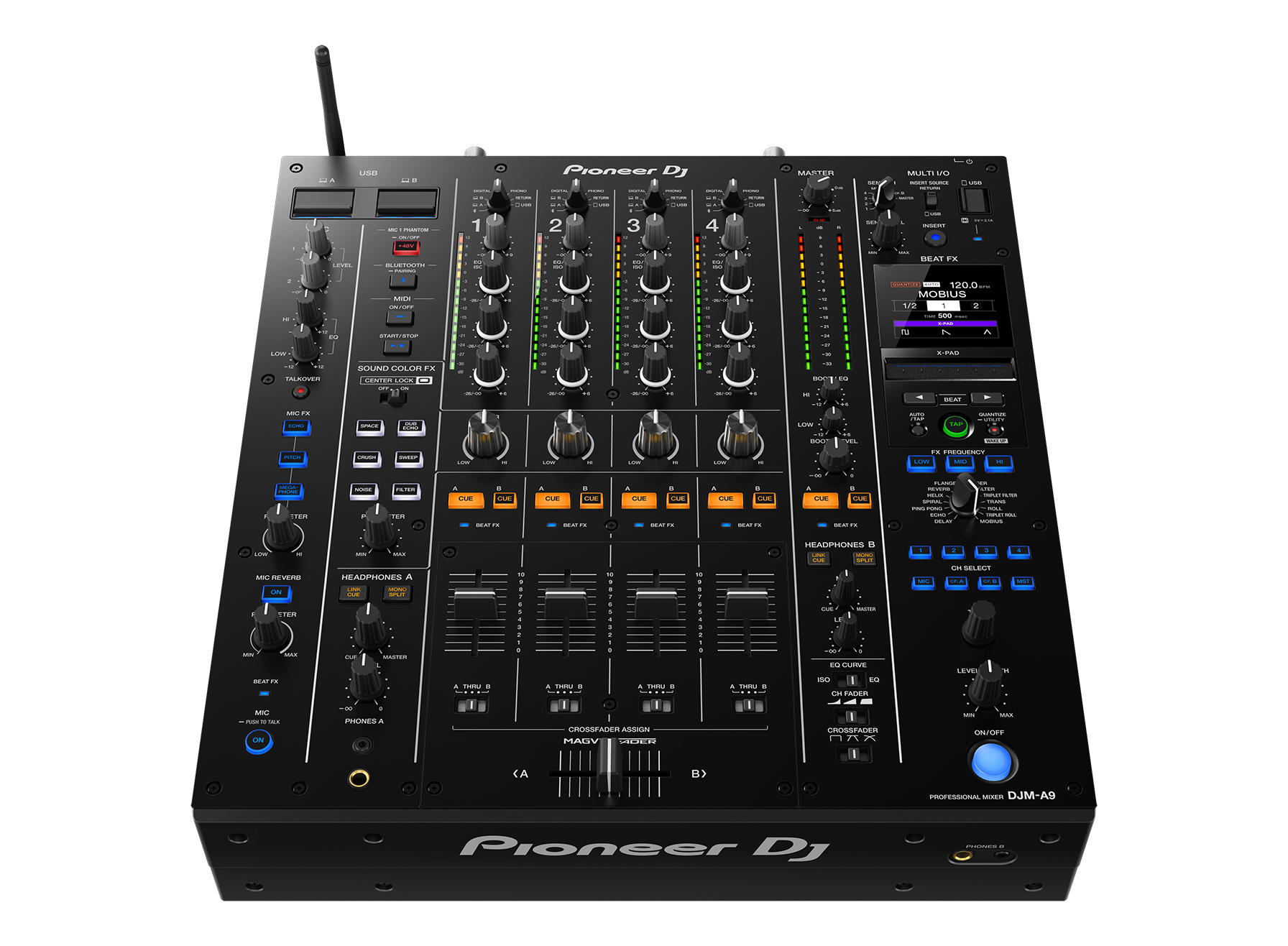 Pioneer DJM-A9 4-Channel DJ Mixer with Analog and Digital I/O-mixer-pioneer- Hermes Music