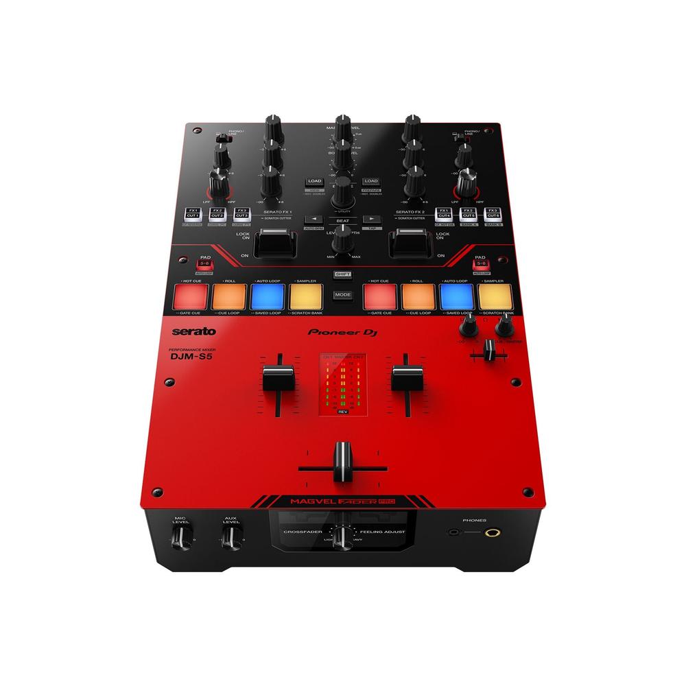Pioneer DJM-S5 Scratch-Style 2-Channel DJ Mixer in Gloss Red