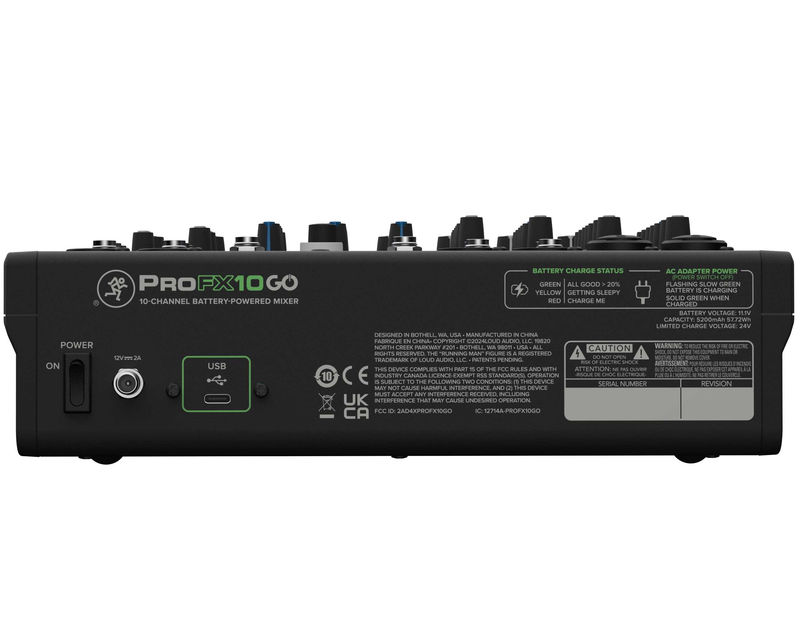 Mackie ProFX10 Go Battery-powered 10-channel Mixer with USB and Enhanced Effects