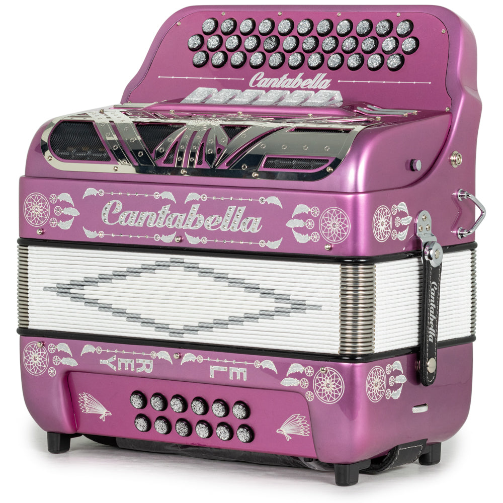 Cantabella Special Edition Ramon Ayala El Rey 2-Tone 6 Switch FBE-EAD Accordion in Hot Pink with Silver