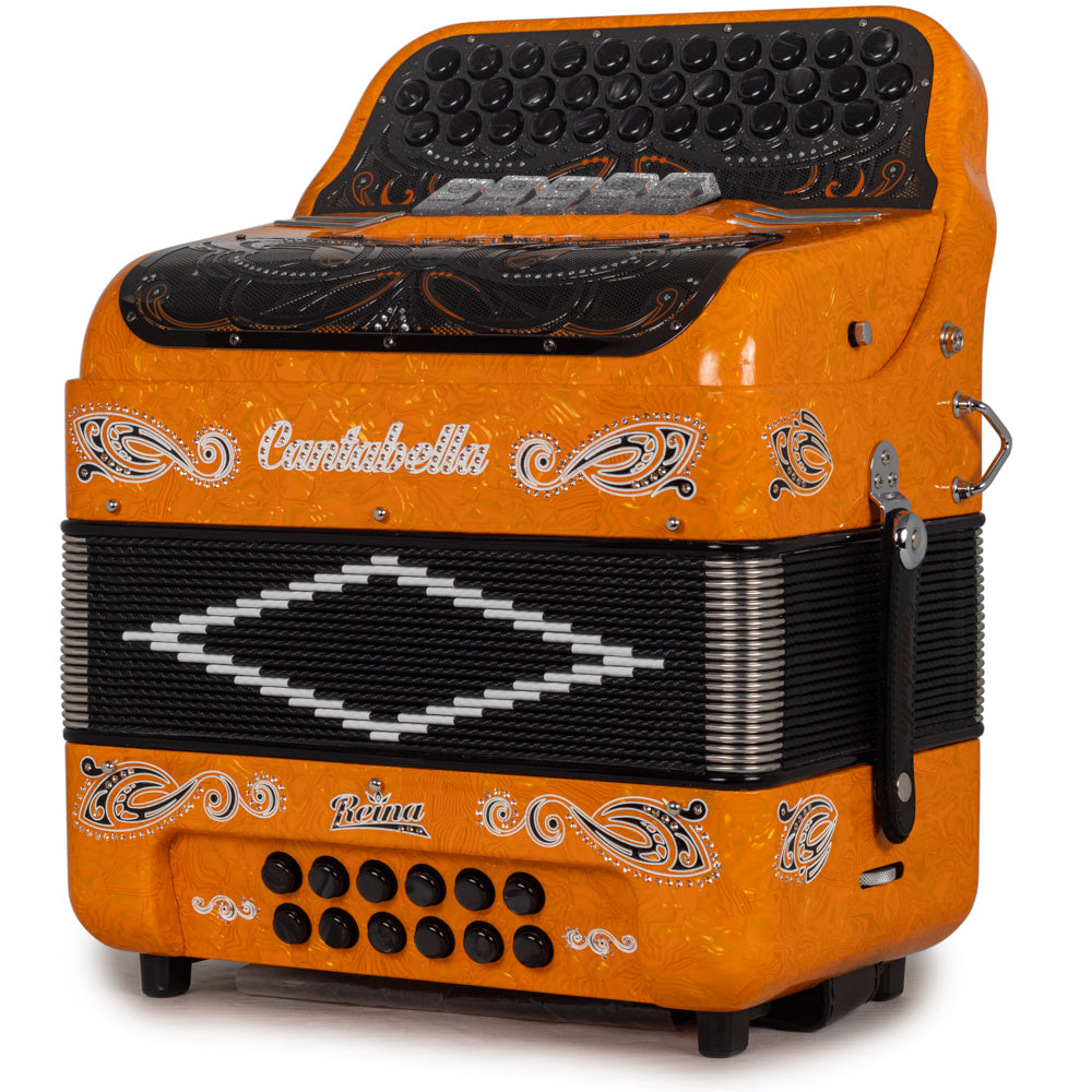 Cantabella Reina Accordion Ultra Compact 5 Switch FBE Orange with Black
