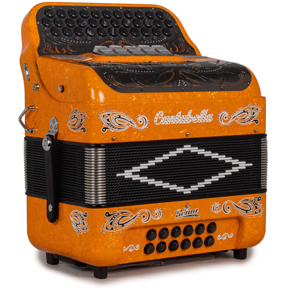 Cantabella Reina Accordion Ultra Compact 5 Switch FBE Orange with Black