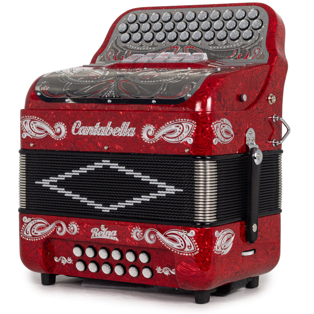 Cantabella Reina Accordion Ultra Compact 5 Switch EAD Red with Silver