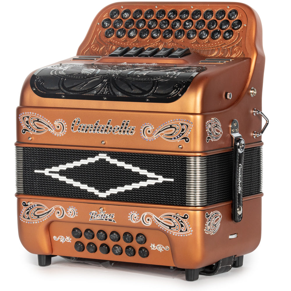 Cantabella Reina Accordion 5 Switch FBE Matte Copper with Black Painted Fretboard
