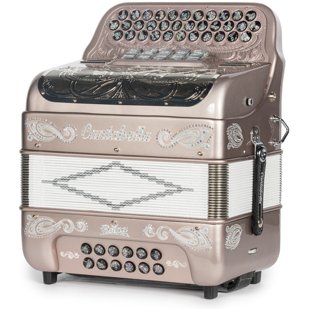 Cantabella Reina Accordion 5 Switch GCF Rose Gold with Painted Fretboard
