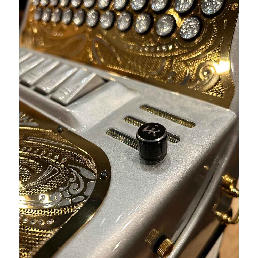 Cantabella Reina Ultra Compact Accordion 5 Switch FBE Silver with Harmonik Microphone-Accordions & Concertinas-Cantabella-Hermes Music