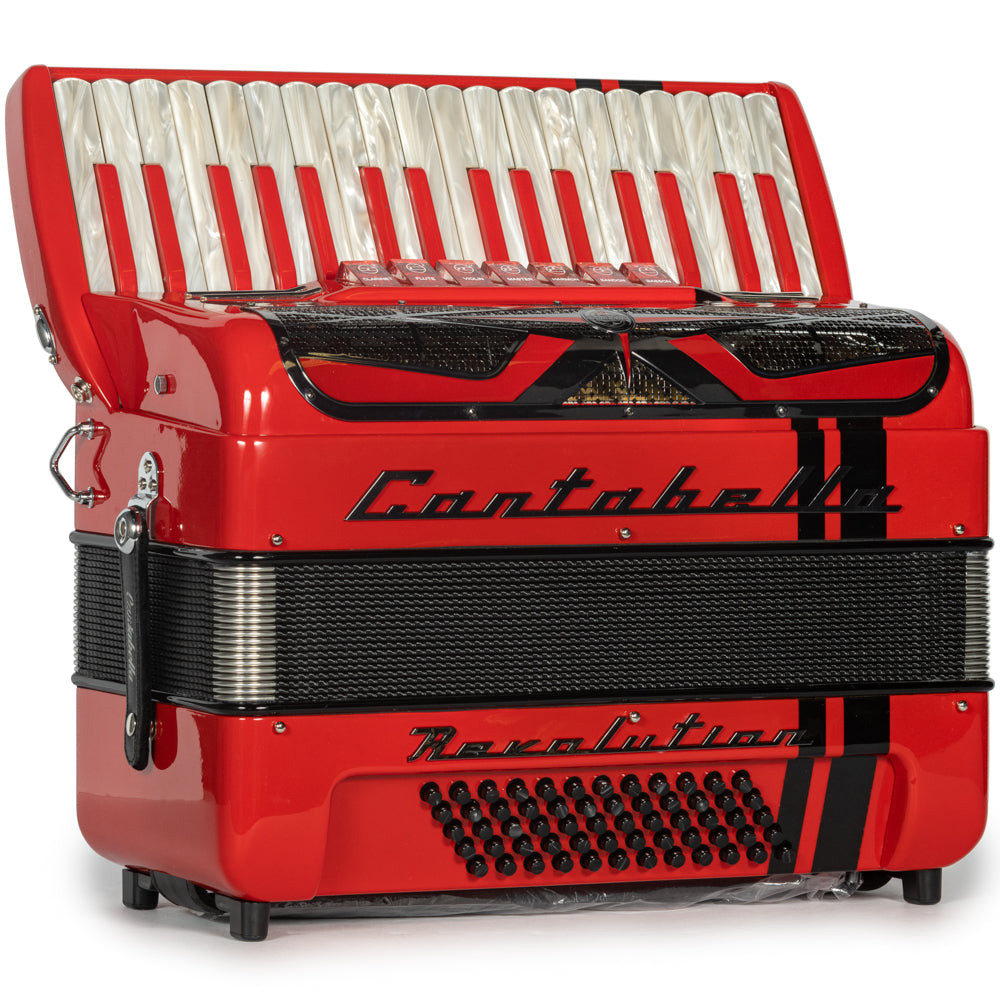 Cantabella Revolution Piano Accordion 7 Switch Red with White