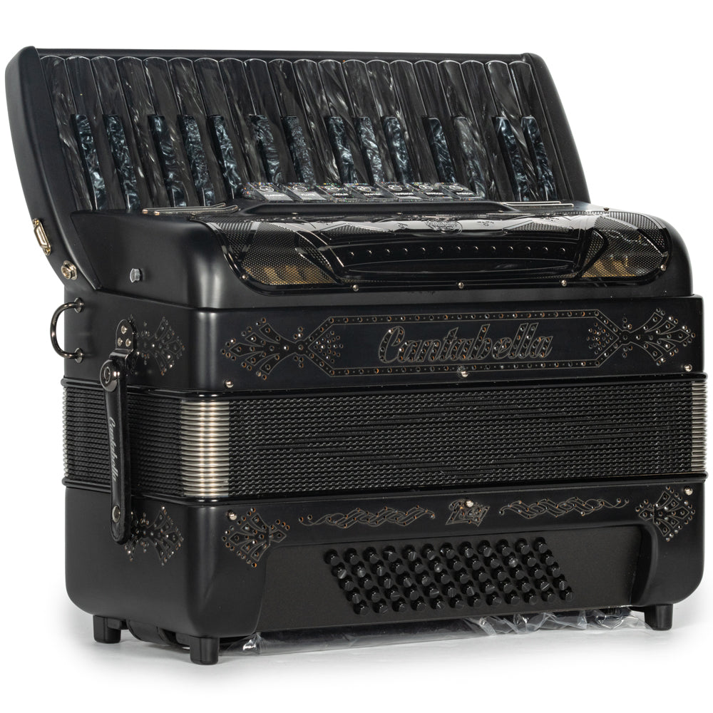 Cantabella Rey Piano Accordion 7 Switch Matte Black Hermes Music Accordion Pro Shop